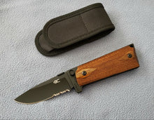 M1911 Standard Folding Knife, partially serrated black 440C blade