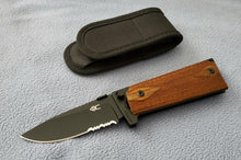M1911 Standard Folding Knife, partially serrated black 440C blade