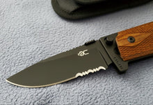 M1911 Standard Folding Knife, partially serrated black 440C blade